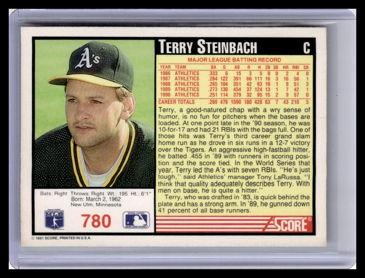 1991 Score #780 Terry Steinbach