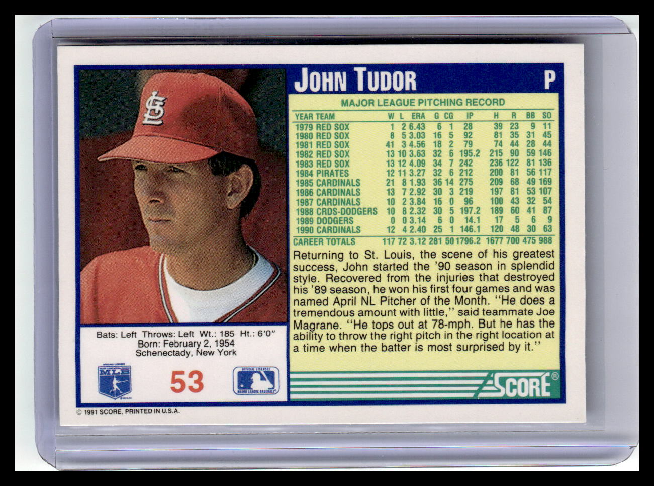 1991 Score #53 John Tudor