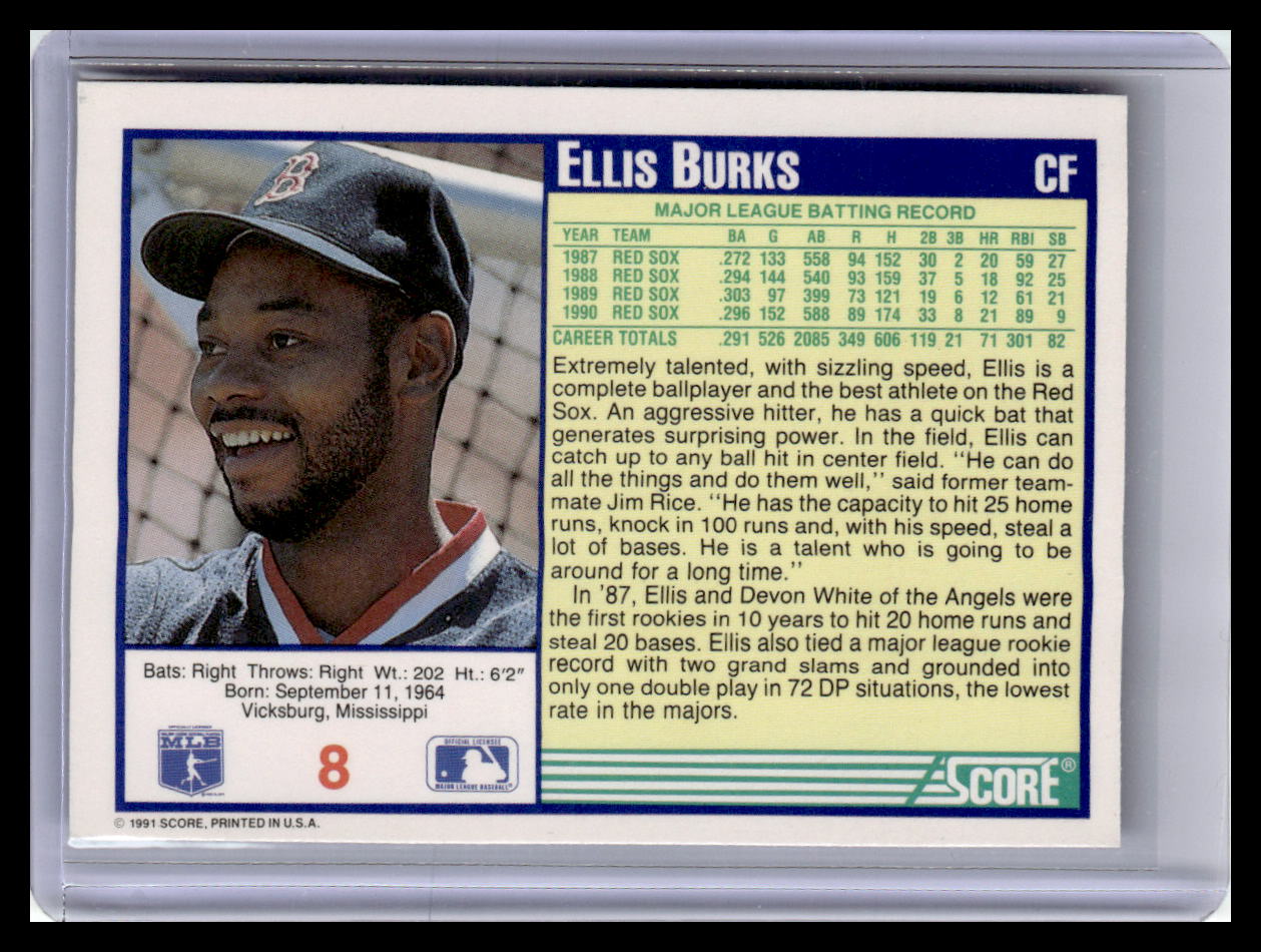 1991 Score #8 Ellis Burks