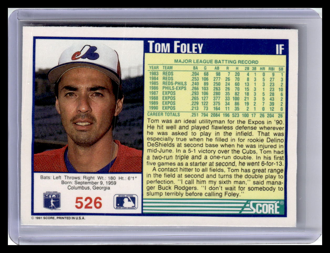1991 Score #526 Tom Foley