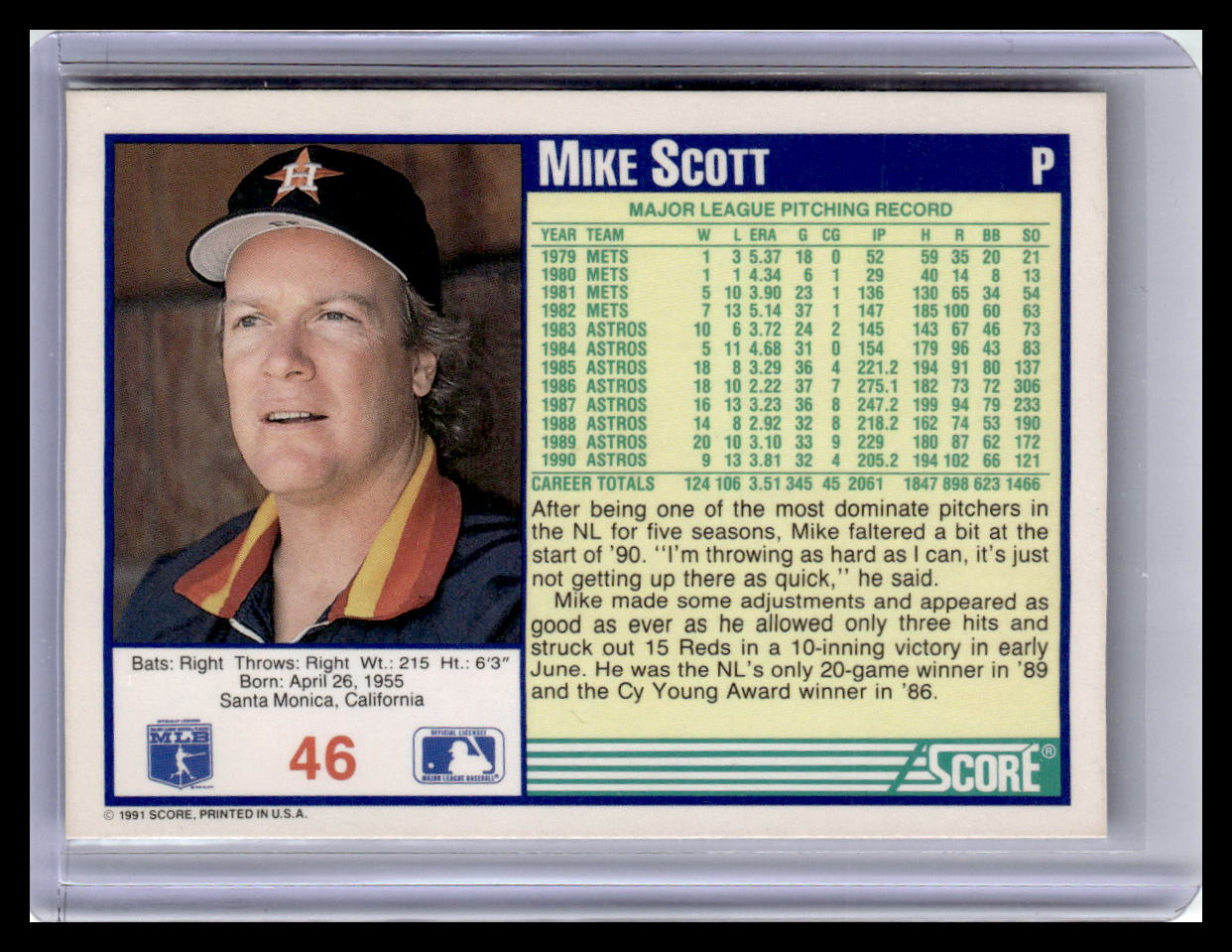 1991 Score #46 Mike Scott
