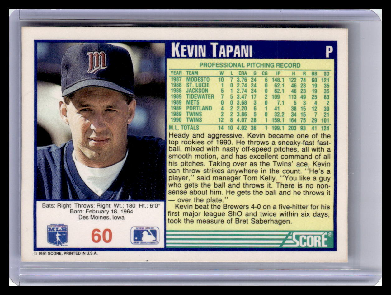 1991 Score #60 Kevin Tapani