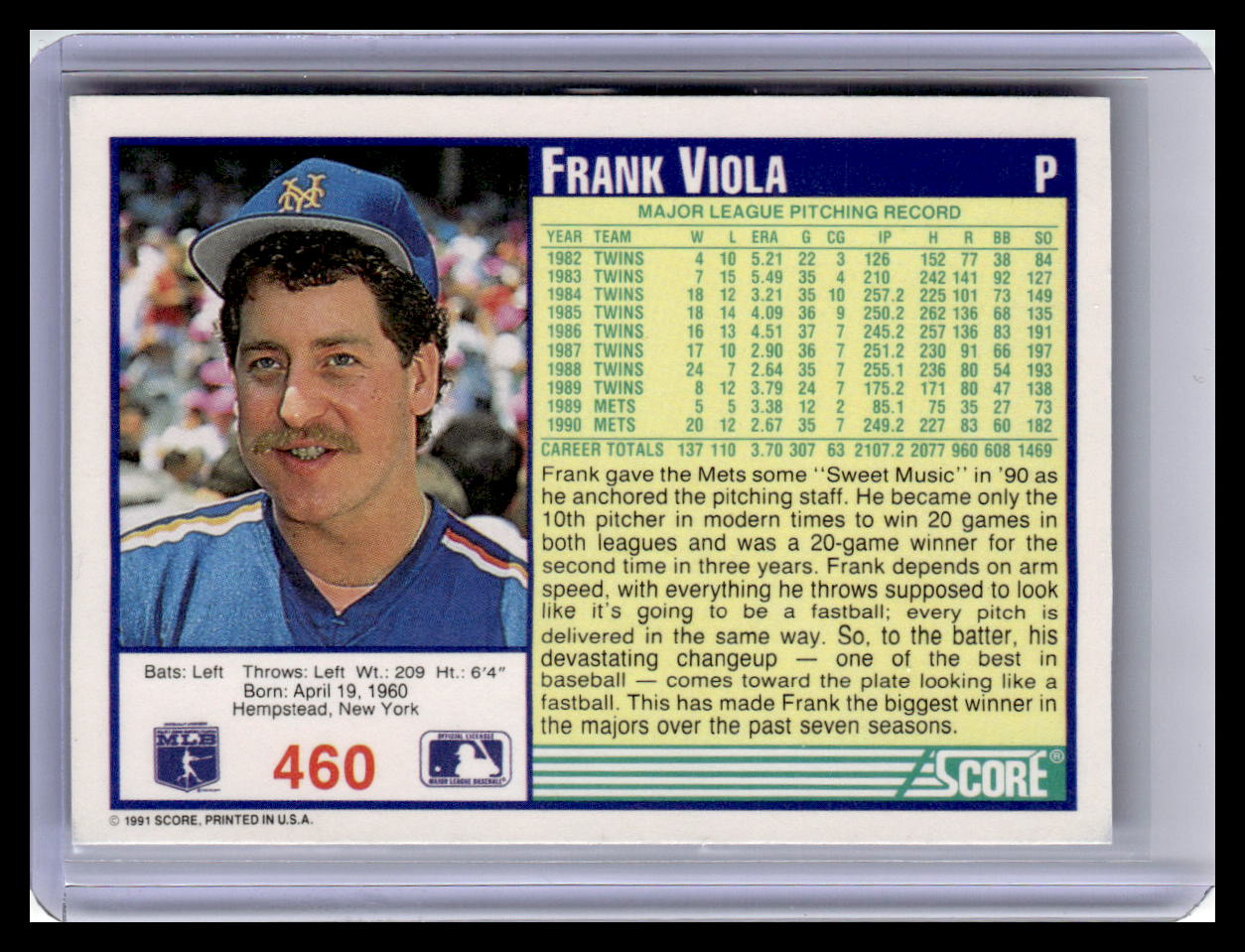 1991 Score #460 Frank Viola