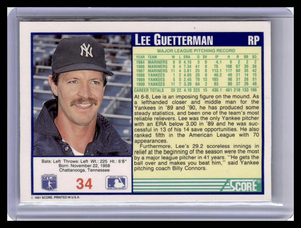 1991 Score #34 Lee Guetterman