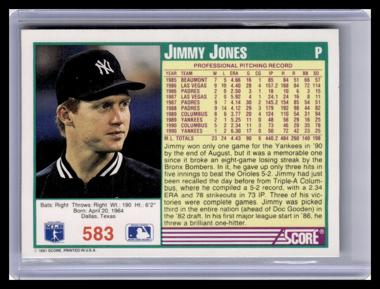 1991 Score #583 Jimmy Jones