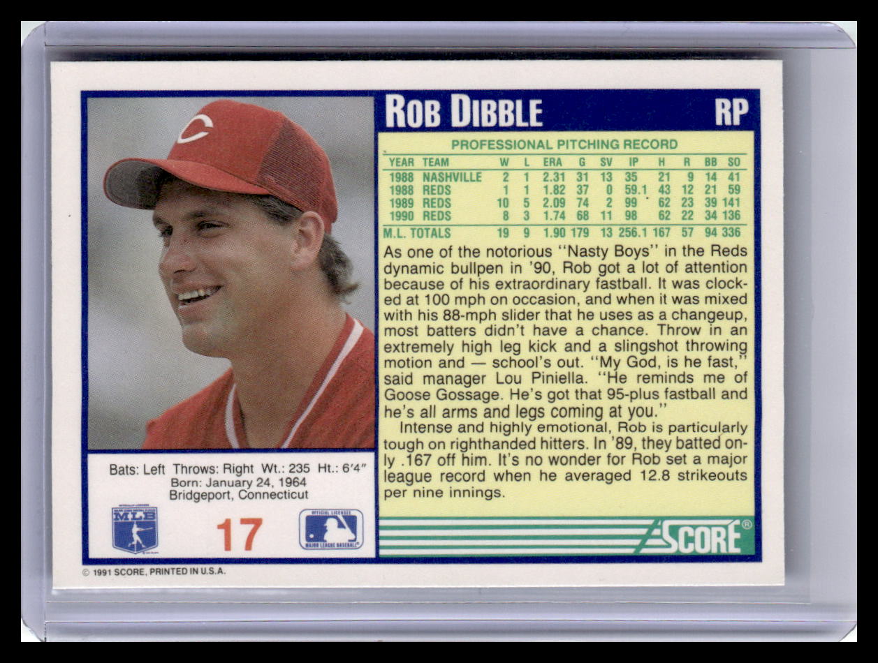1991 Score #17 Rob Dibble