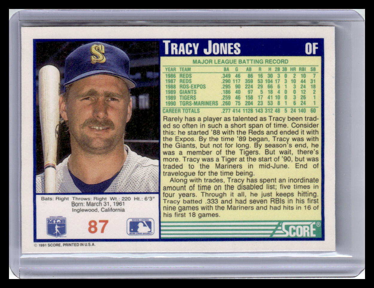 1991 Score #87 Tracy Jones