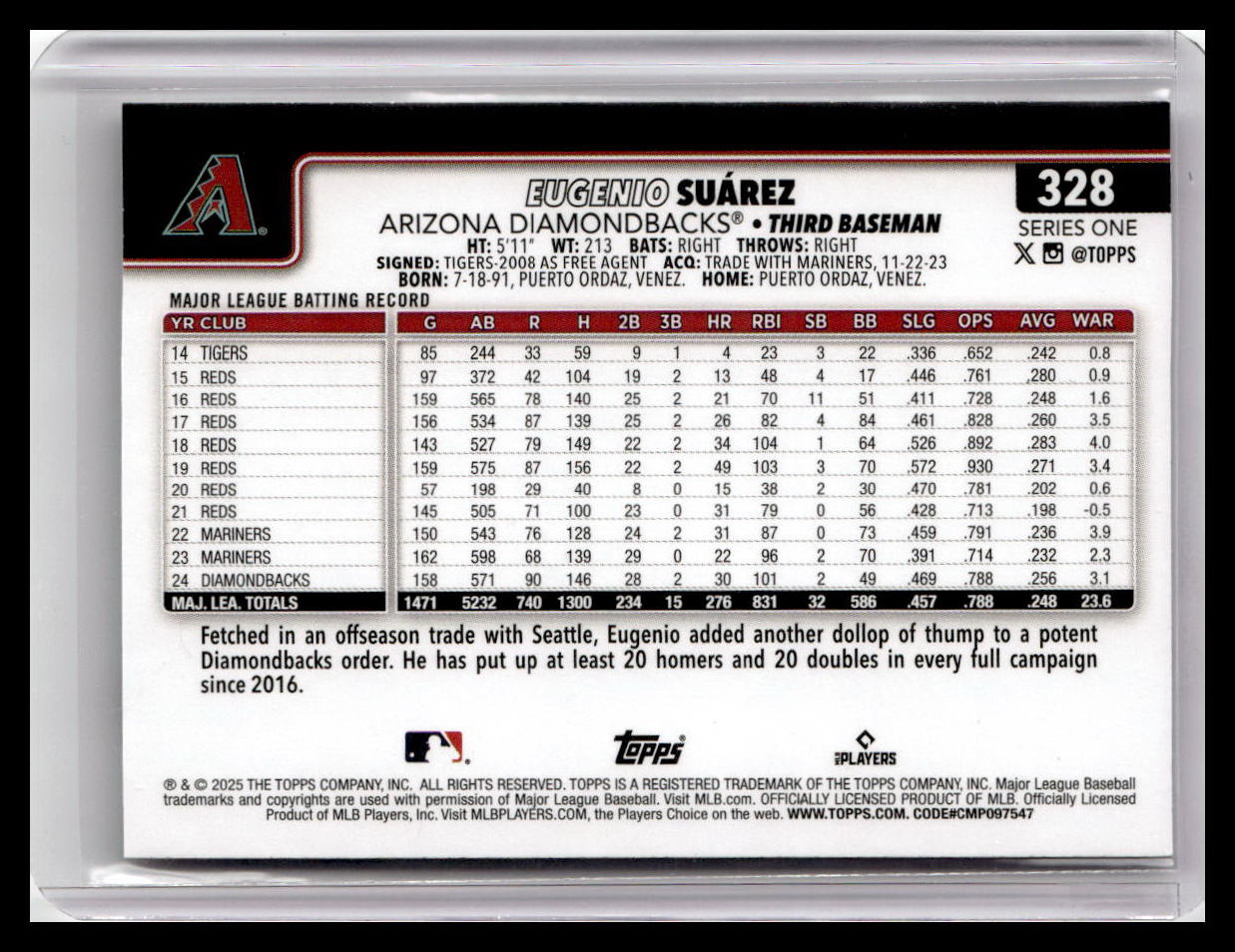 2025 Topps #328 Eugenio Suárez
