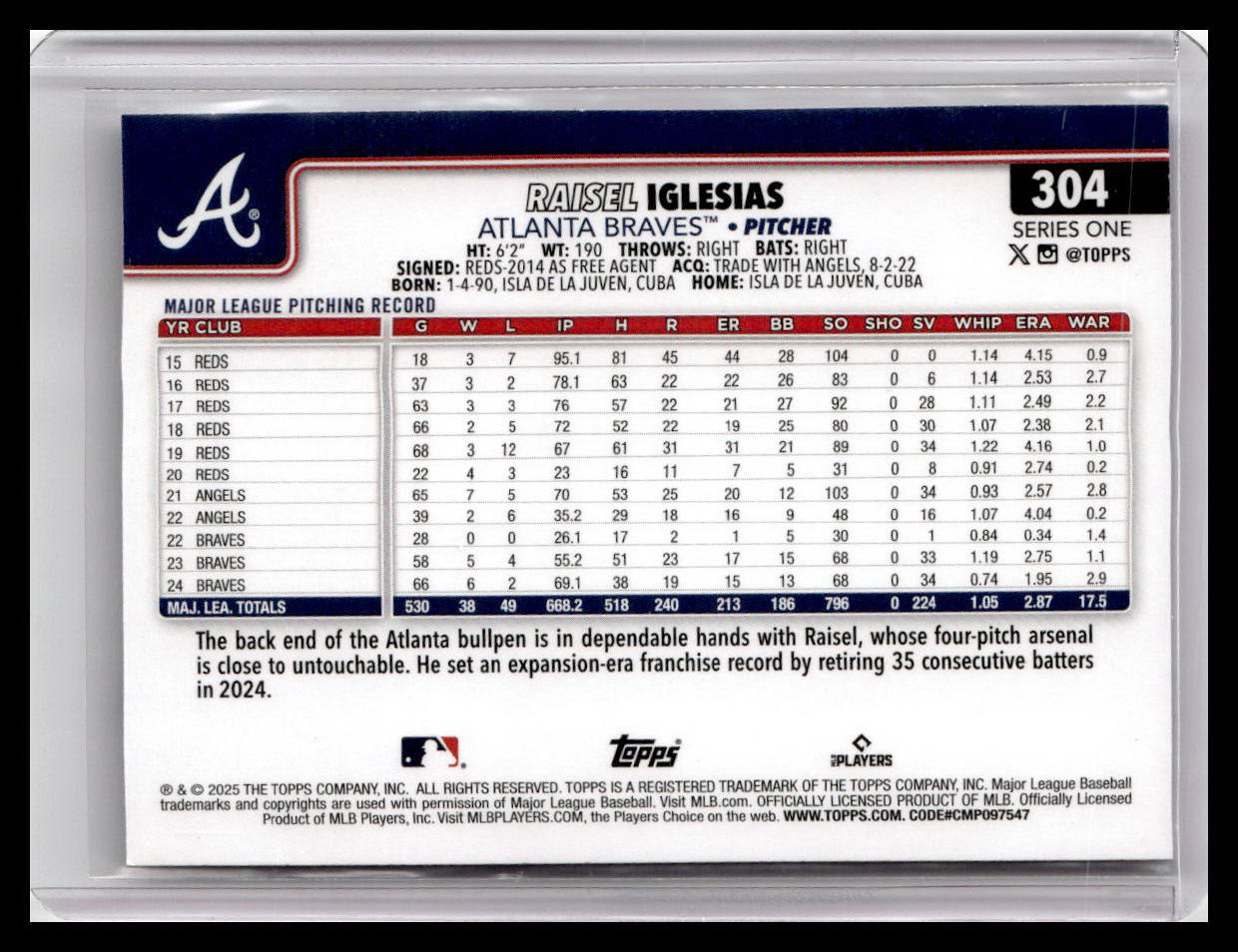 2025 Topps #304 Raisel Iglesias