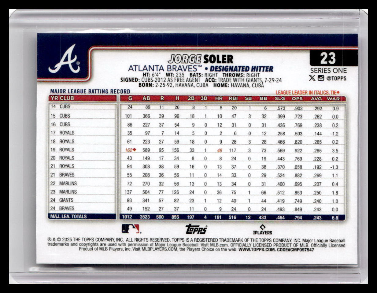 2025 Topps #23 Jorge Soler