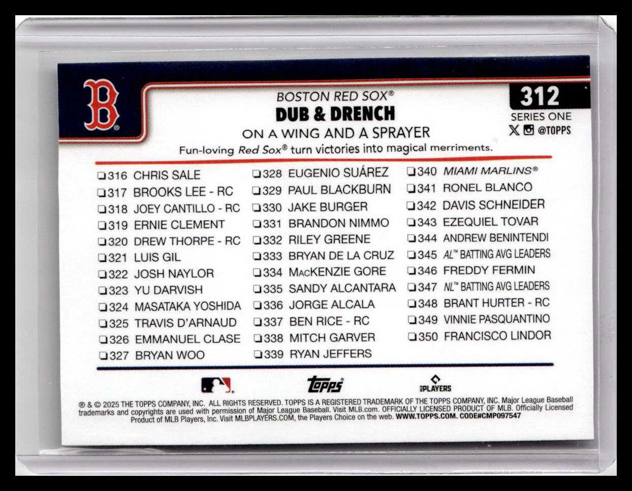 2025 Topps #312 Dub &amp; Drench: On a Wing and a Sprayer Sandglitter