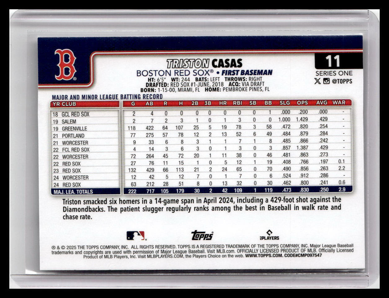 2025 Topps #11 Triston Casas