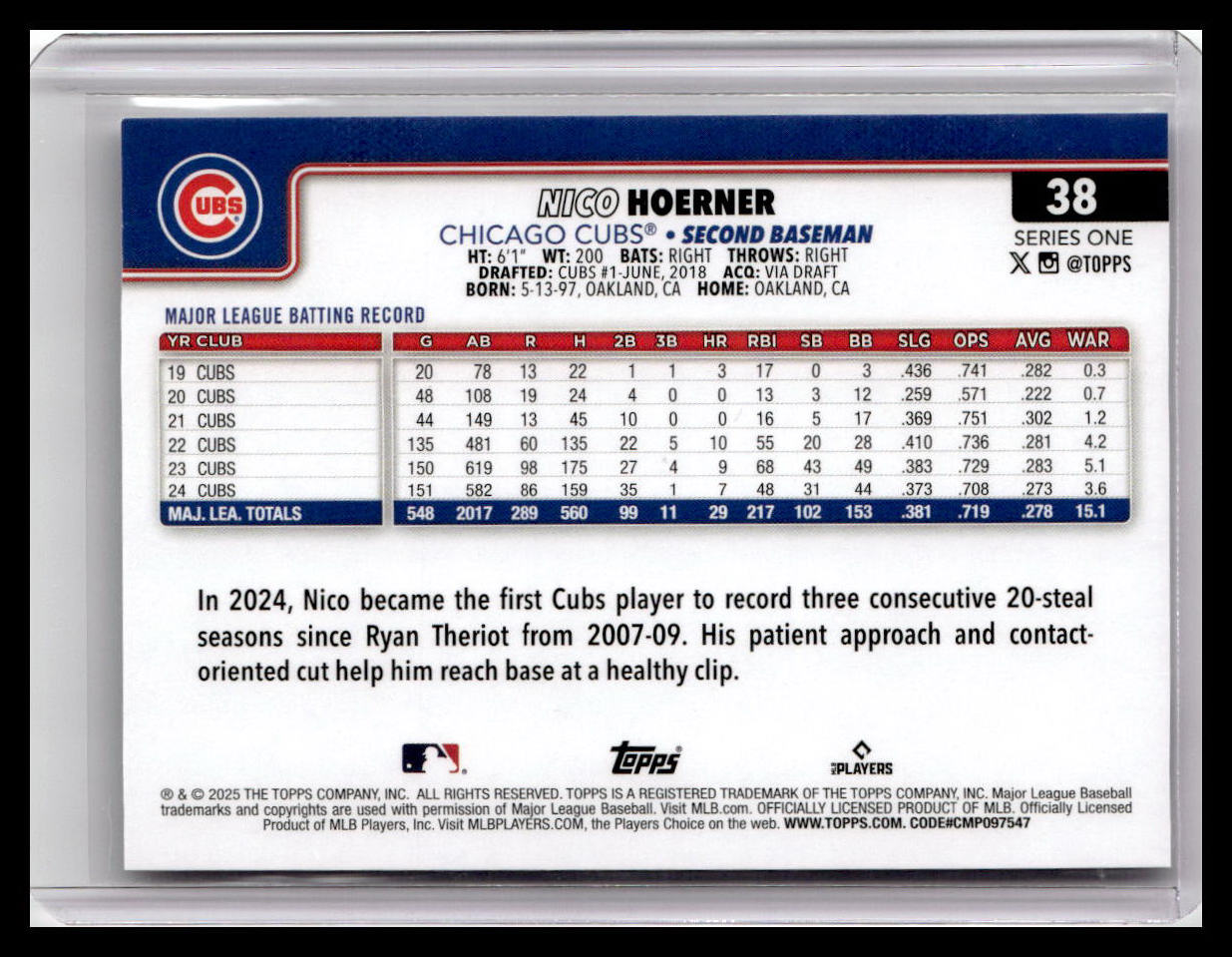 2025 Topps #38 Nico Hoerner