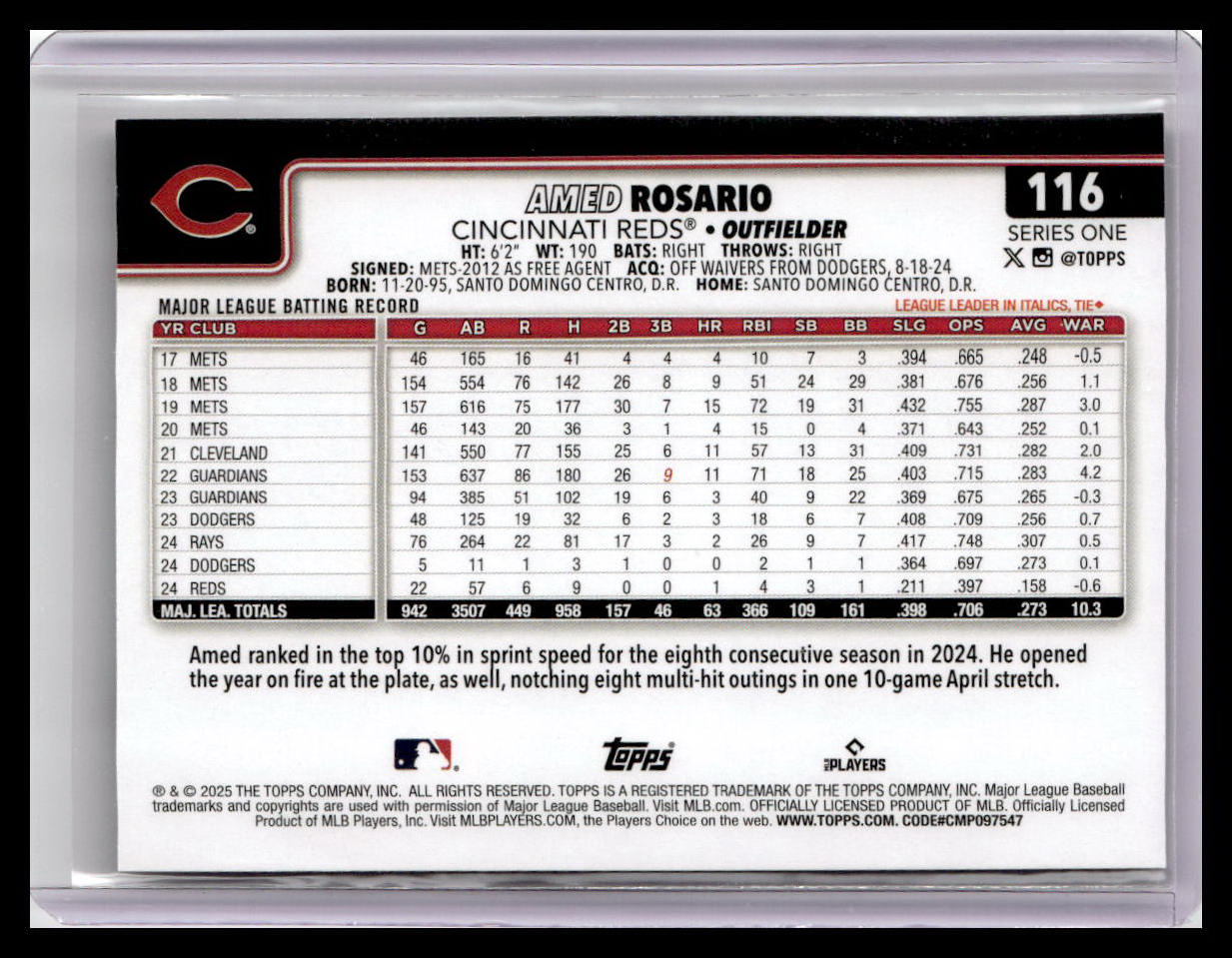 2025 Topps #116 Amed Rosario
