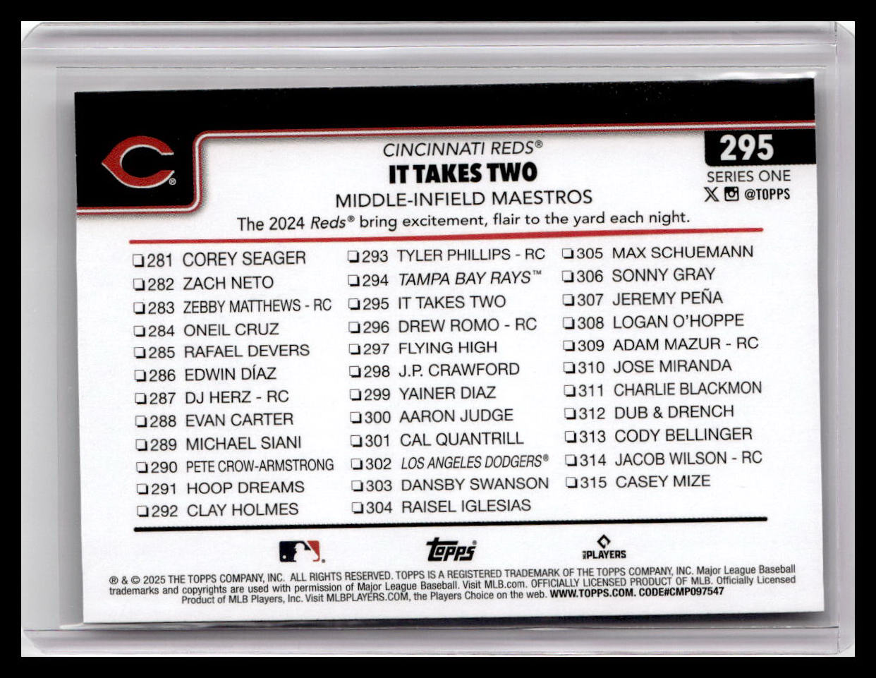 2025 Topps #295 It Takes Two: Middle-Infield Maestros