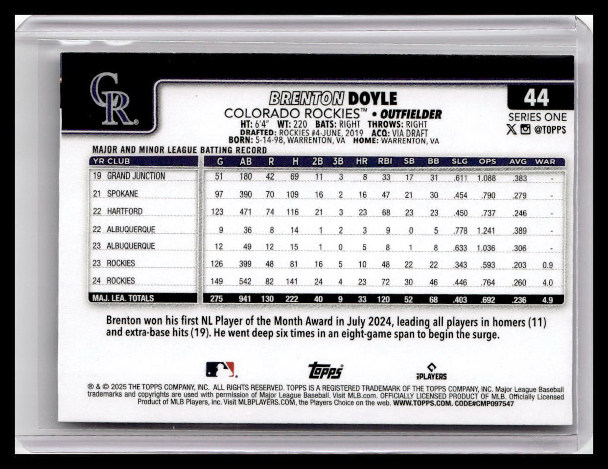 2025 Topps #44 Brenton Doyle