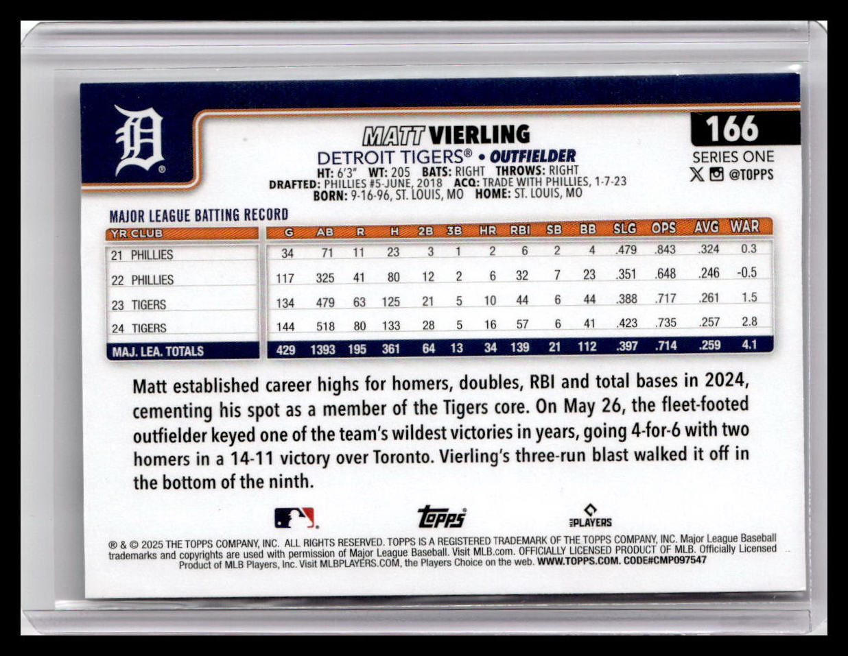 2025 Topps #166 Matt Vierling