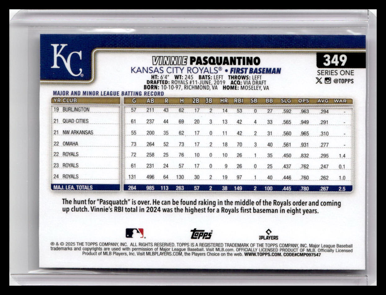2025 Topps #349 Vinnie Pasquantino