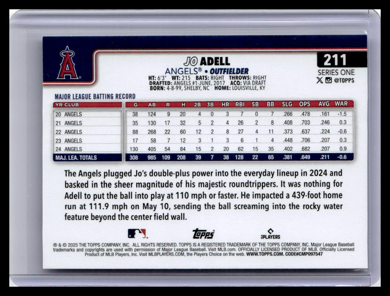2025 Topps #211 Jo Adell