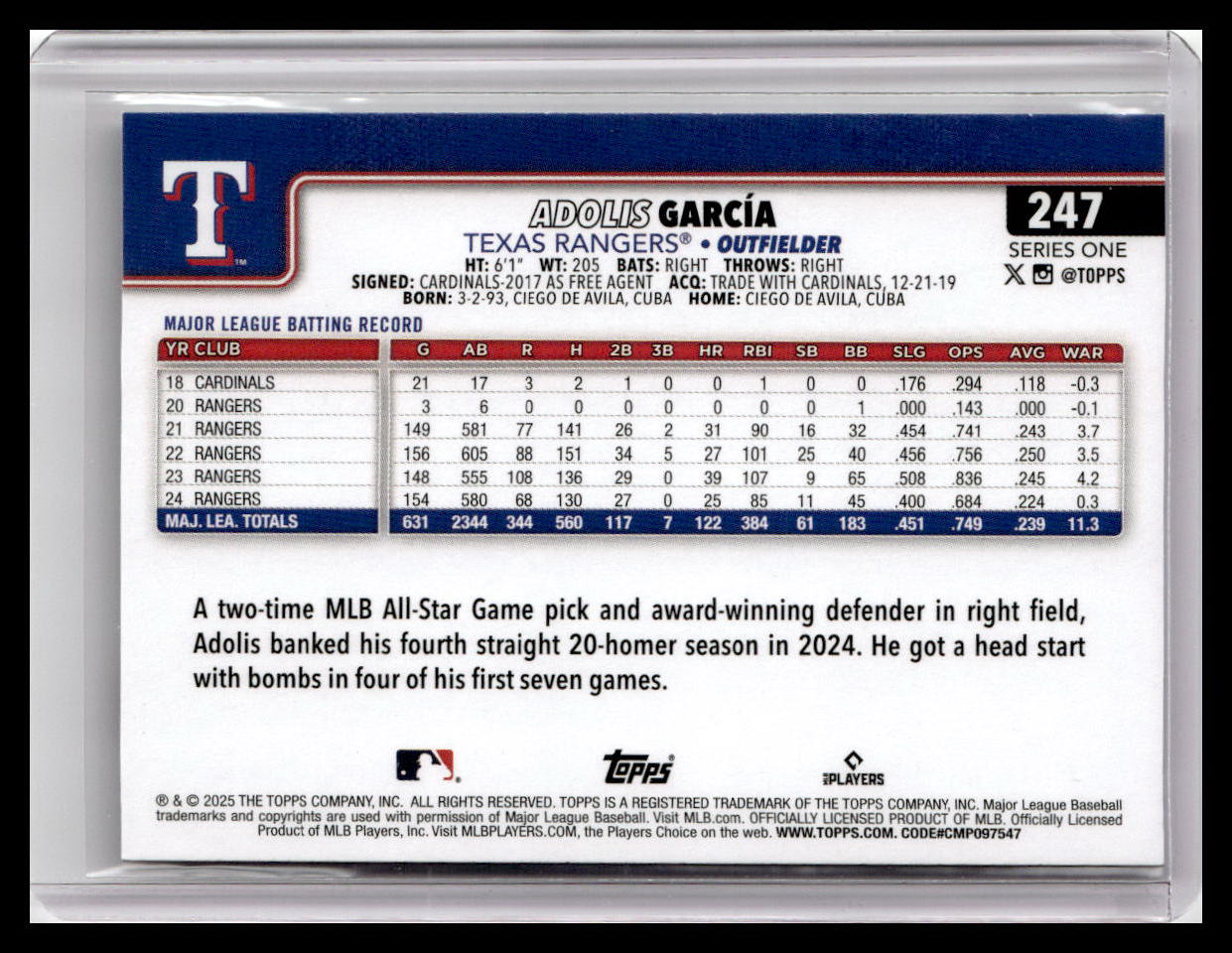 2025 Topps #247 Adolis García