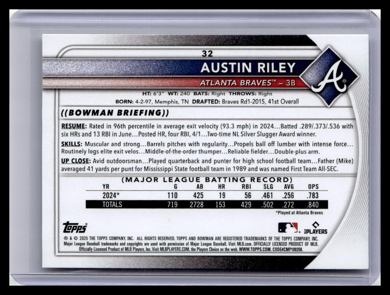 2025 Bowman #32 Austin Riley