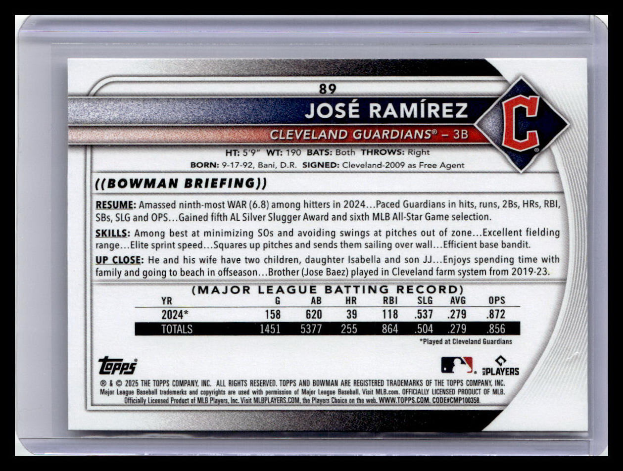 2025 Bowman #89 José Ramírez