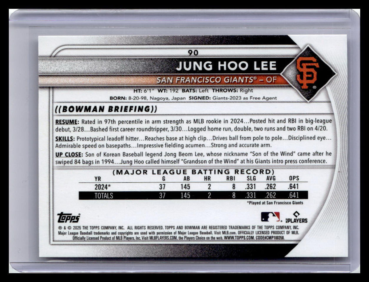 2025 Bowman #90 Jung Hoo Lee