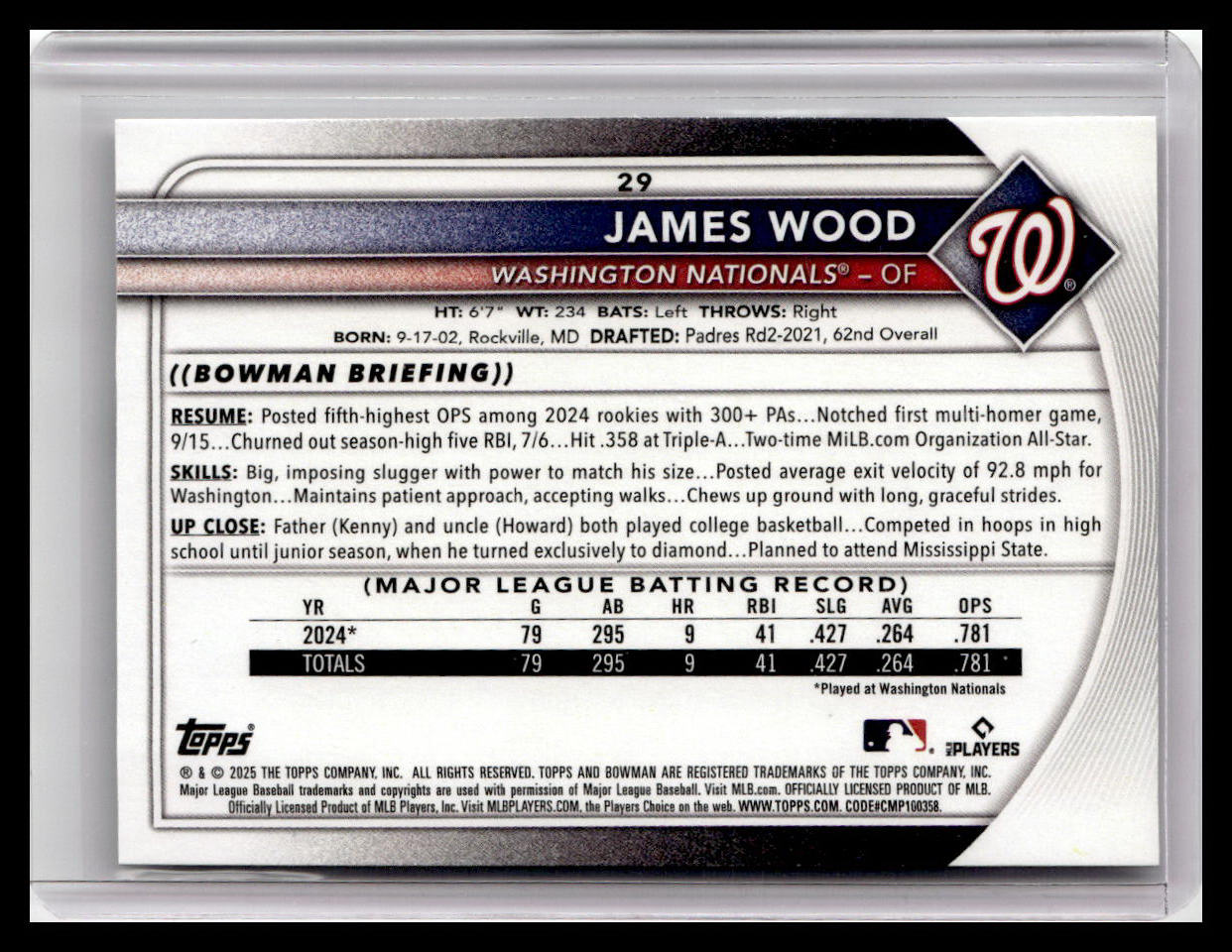 2025 Bowman #29 James Wood
