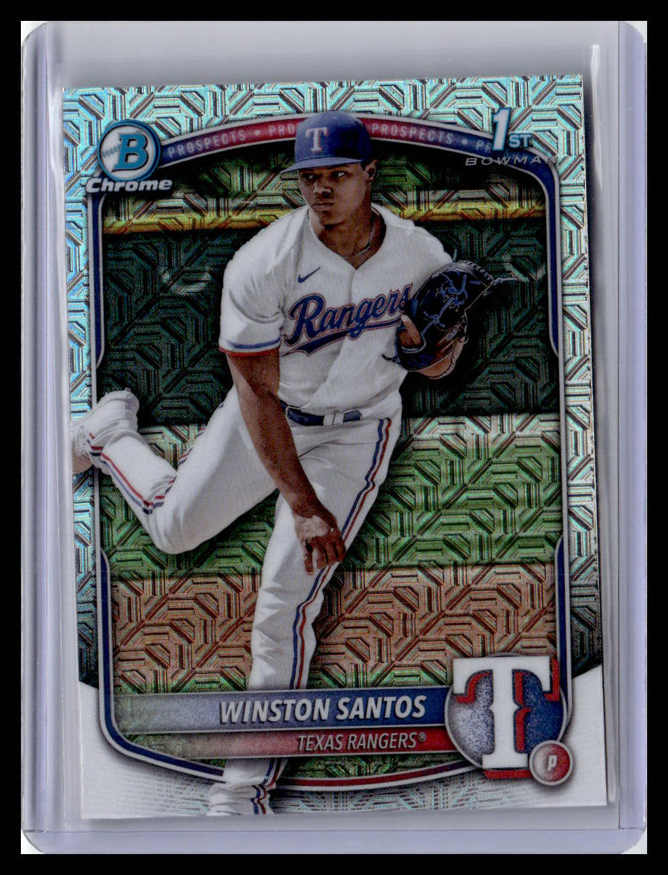 2025 Bowman #BCP-121 Winston Santos Chrome Prospects Mojo Refractor