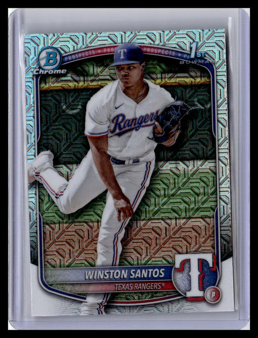 2025 Bowman #BCP-121 Winston Santos Chrome Prospects Mojo Refractor