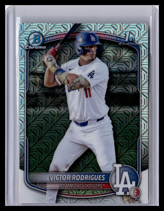 2025 Bowman #BCP-45 Victor Rodrigues Chrome Prospects Mojo Refractor