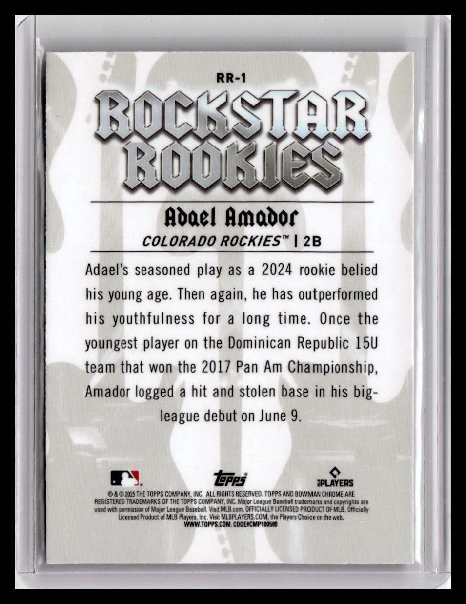 2025 Bowman #RR-1 Adael Amador Rockstar Rookies