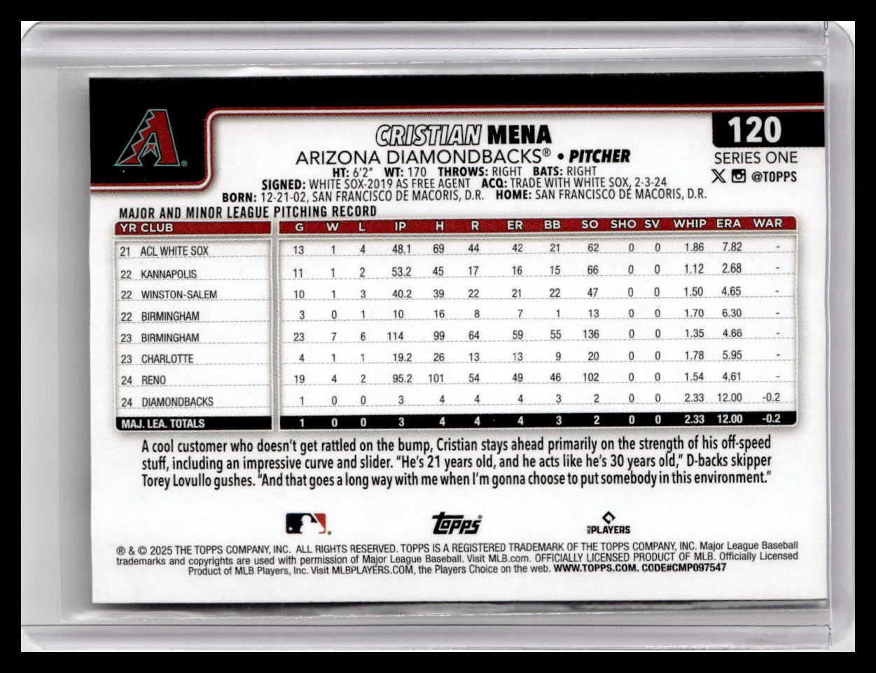 2025 Topps #120 Cristian Mena
