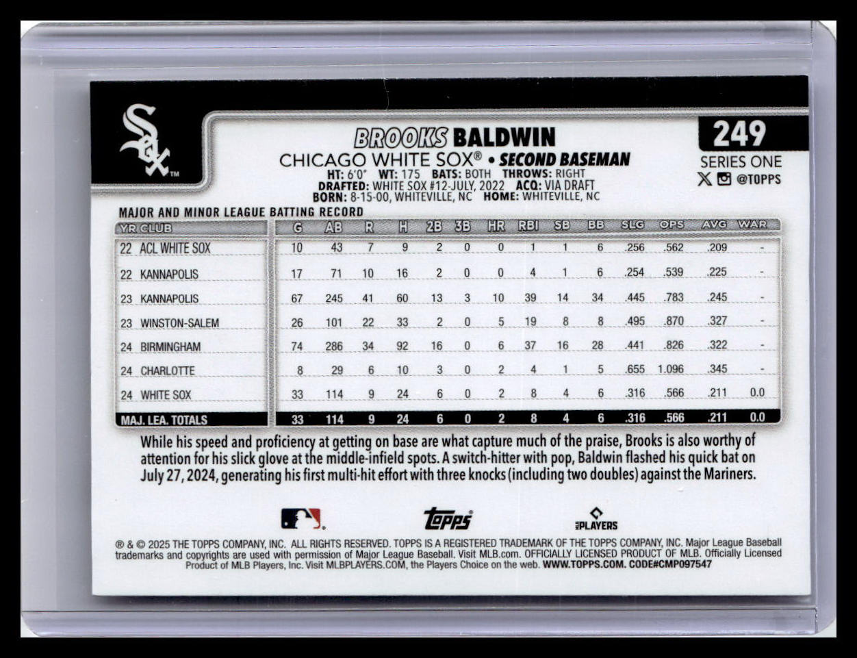 2025 Topps #249 Brooks Baldwin