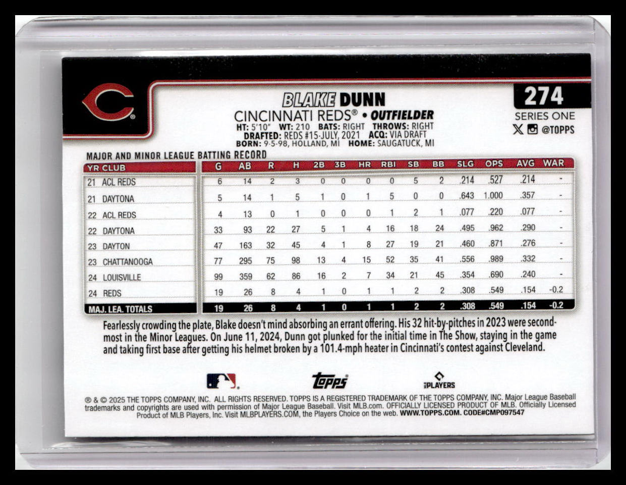 2025 Topps #274 Blake Dunn