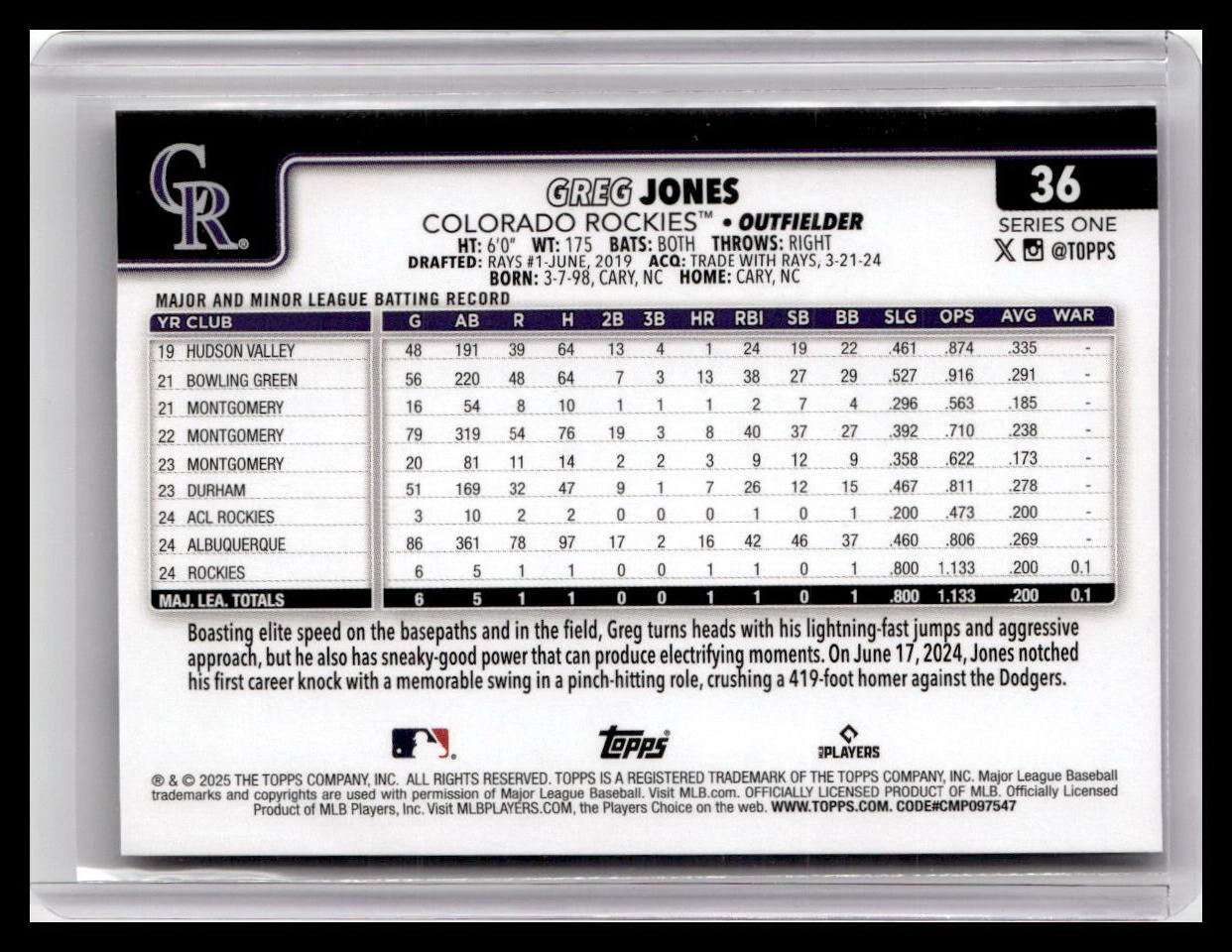 2025 Topps #36 Greg Jones