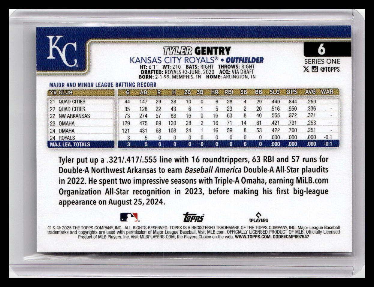 2025 Topps Chrome #218 Tyler Gentry