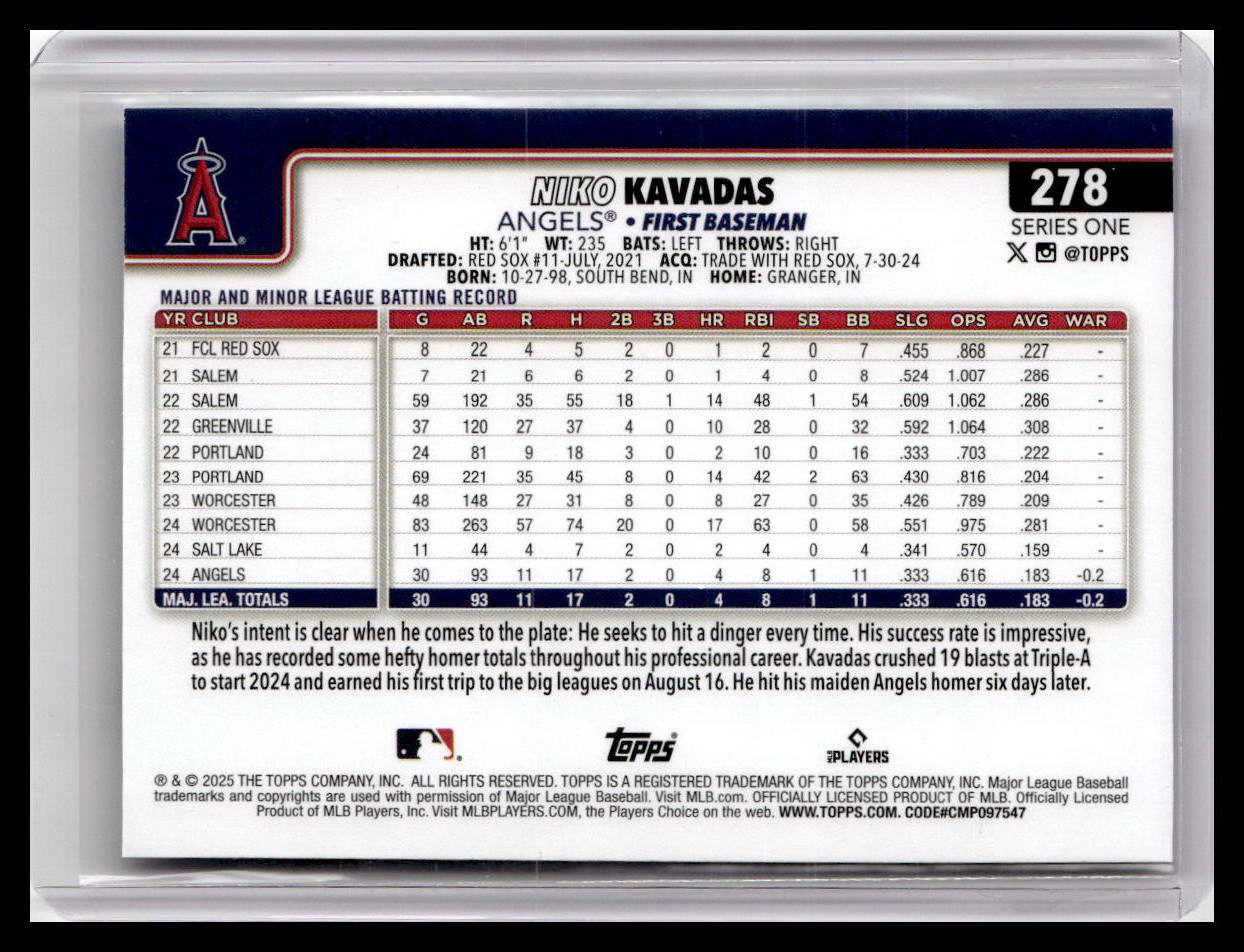 2025 Topps #278 Niko Kavadas