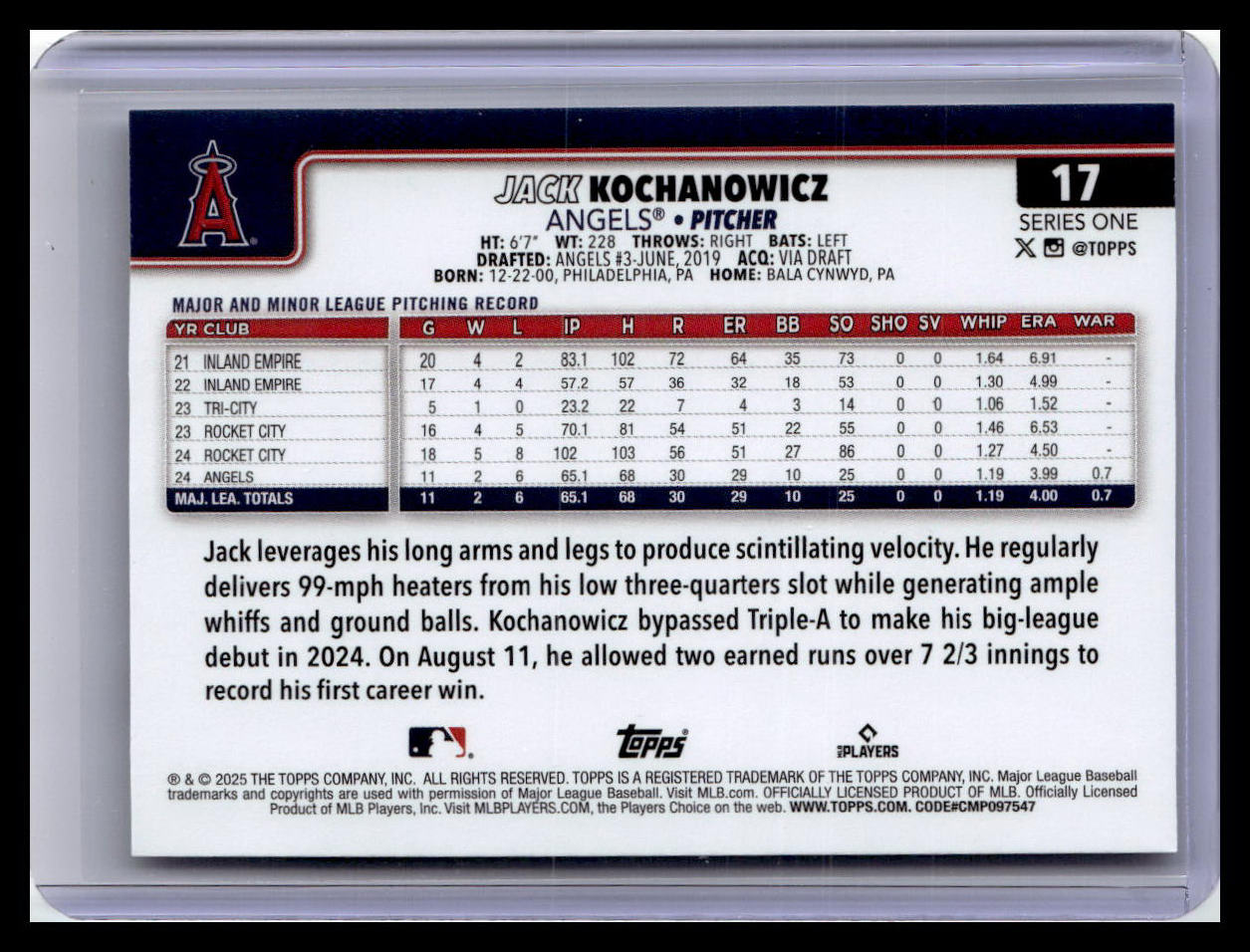 2025 Topps #17 Jack Kochanowicz