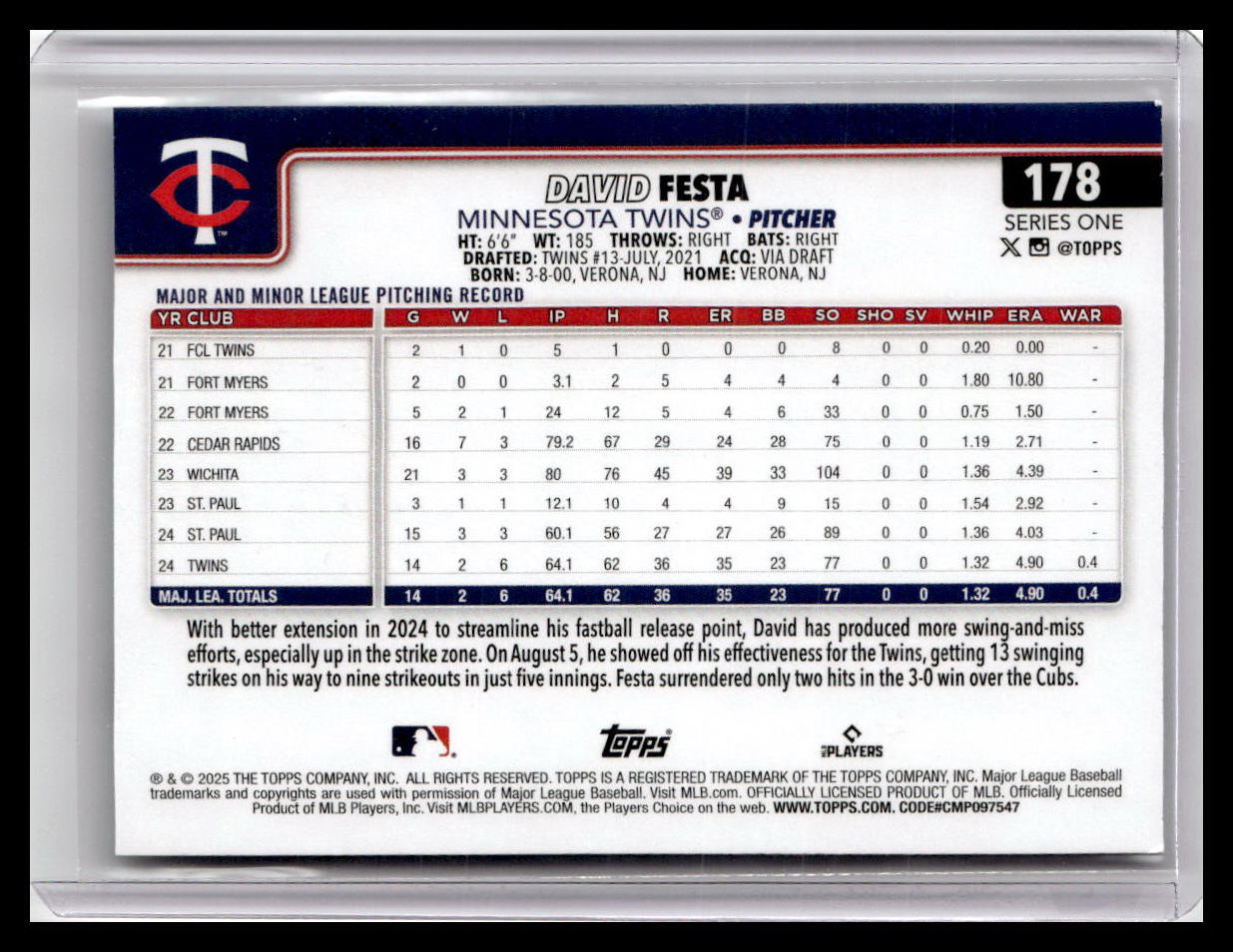2025 Topps Chrome #156 David Festa