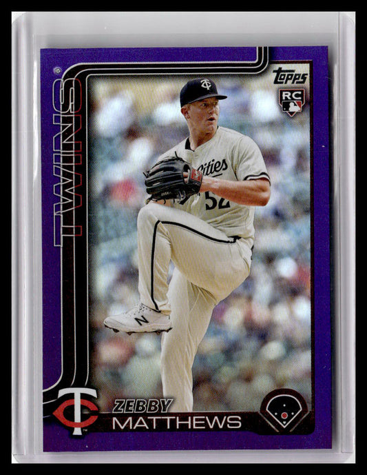 2025 Topps #283 Zebby Matthews Purple Rainbow Foil #/250