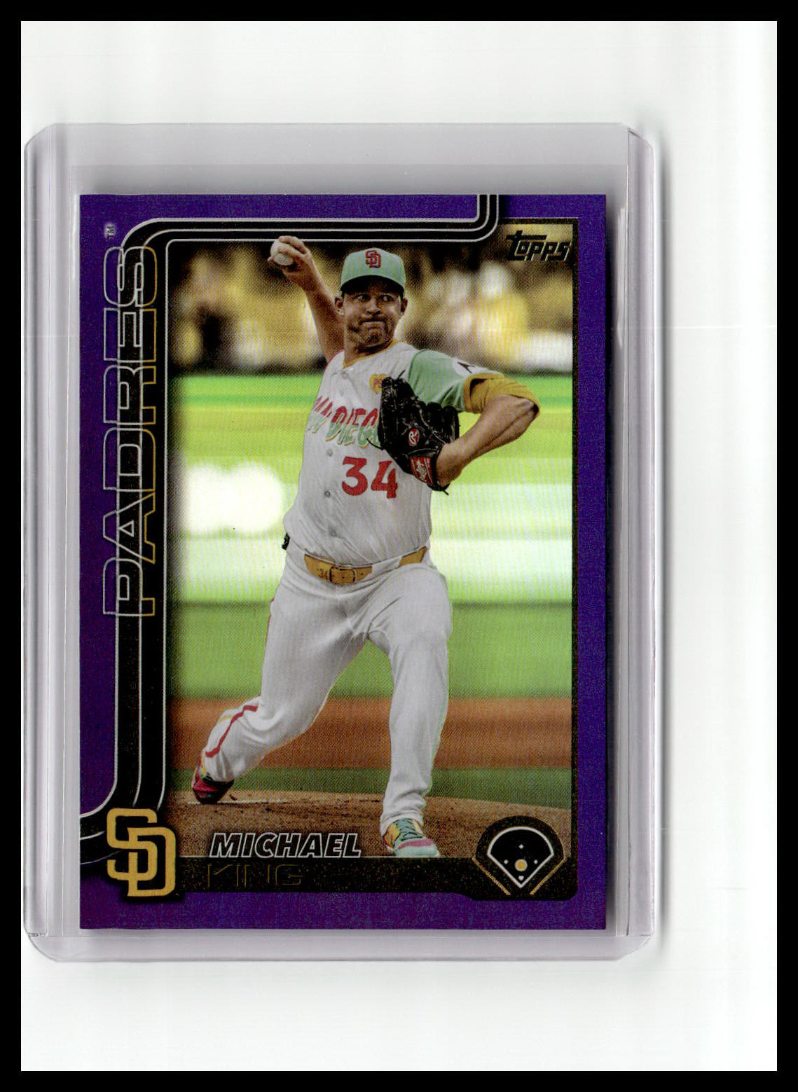 2025 Topps #195 Michael King Purple Holo Foil #/250