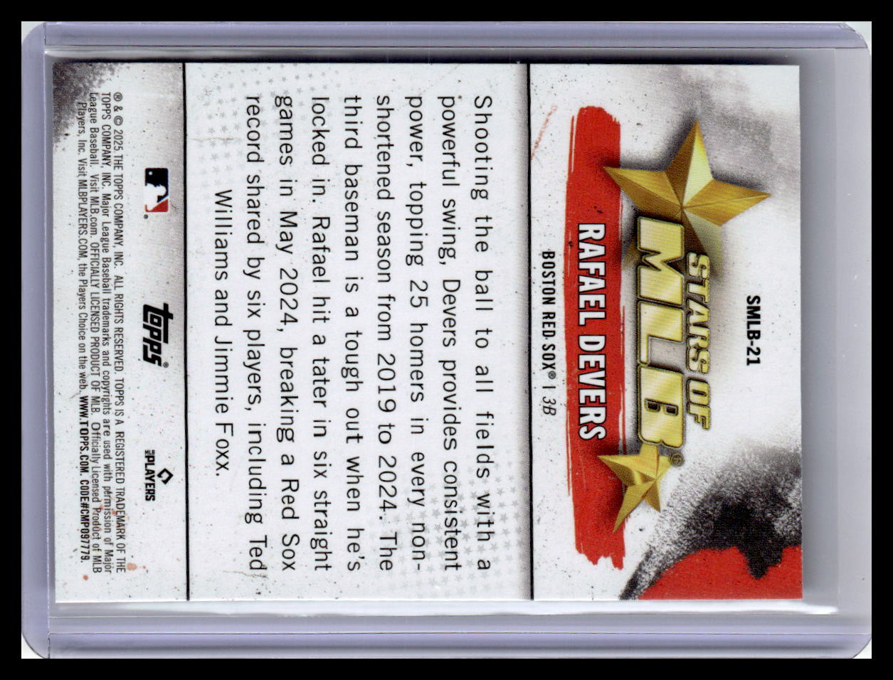 2025 Topps #SMLB-21 Rafael Devers Stars of MLB