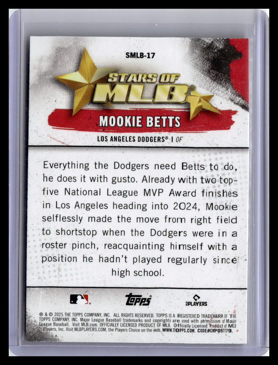 2025 Topps #SMLB-17 Mookie Betts Stars of MLB