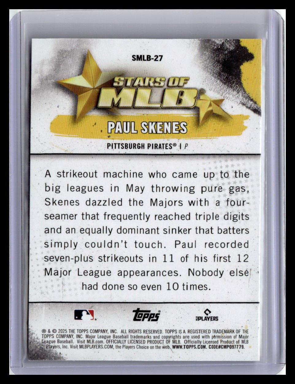 2025 Topps #SMLB-27 Paul Skenes Stars of MLB