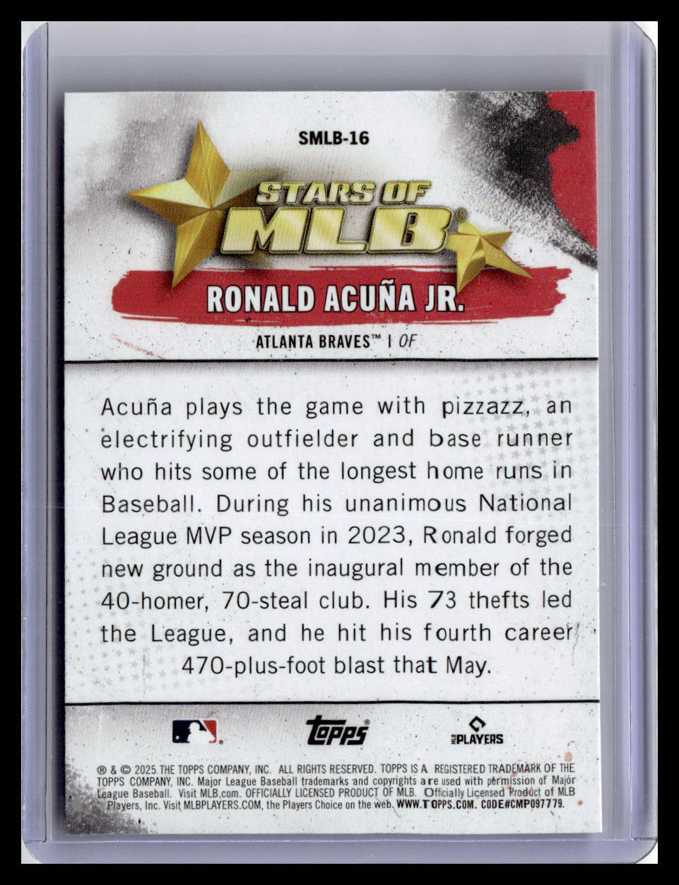 2025 Topps #SMLB-16 Ronald Acuna Jr. Stars of MLB