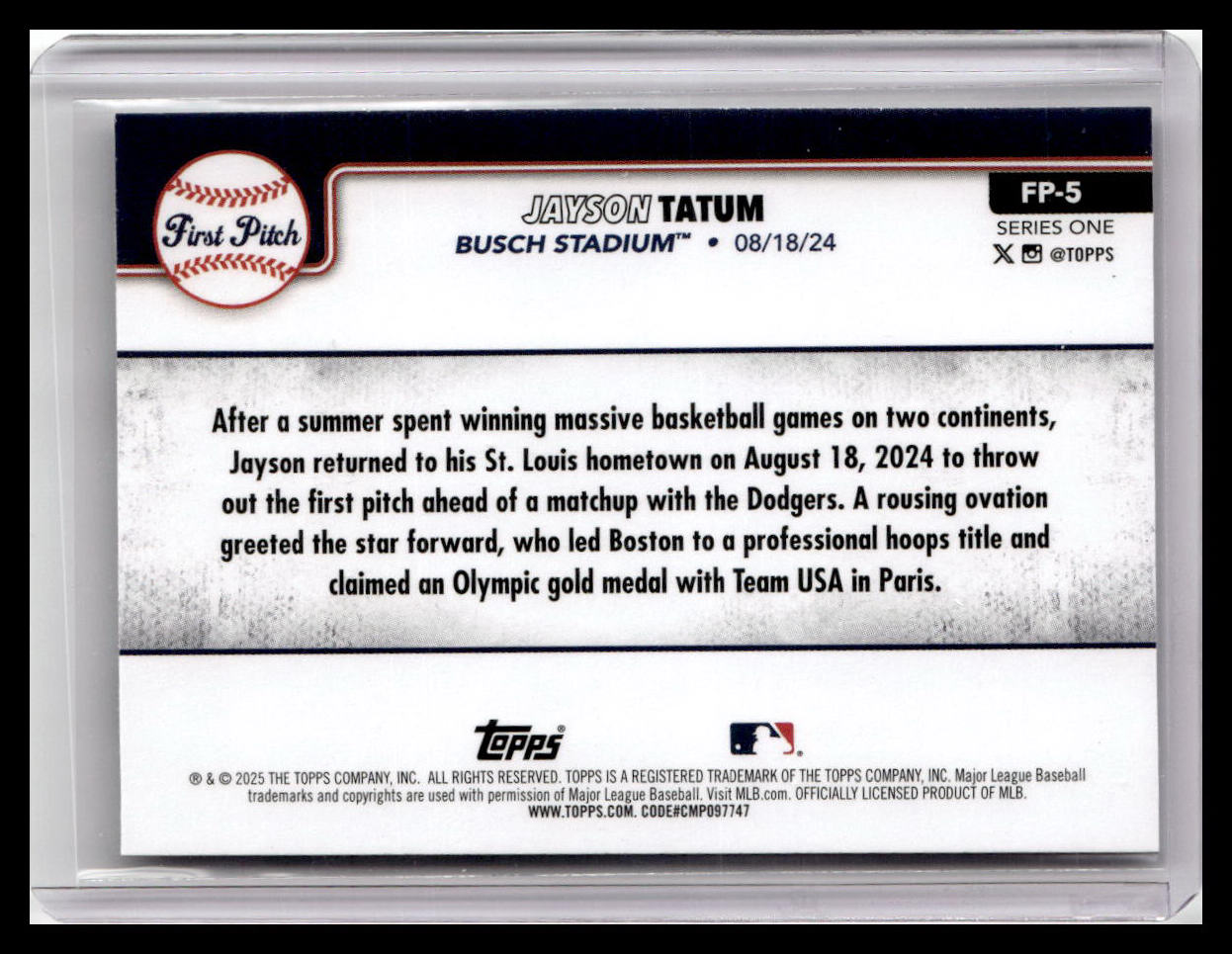 2025 Topps #FP-5 Jayson Tatum First Pitch (Series One)