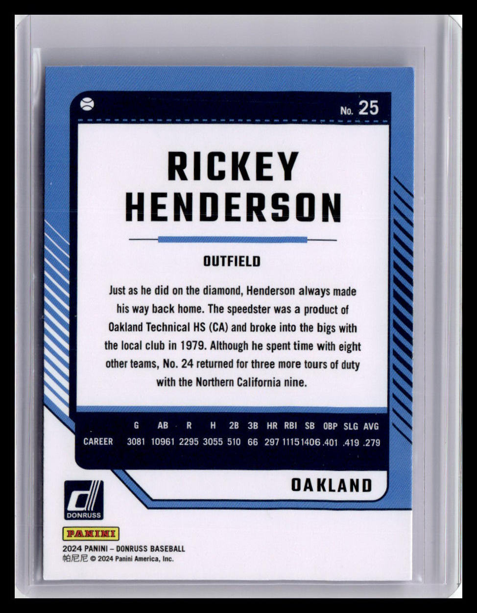 2024 Donruss #25 Rickey Henderson