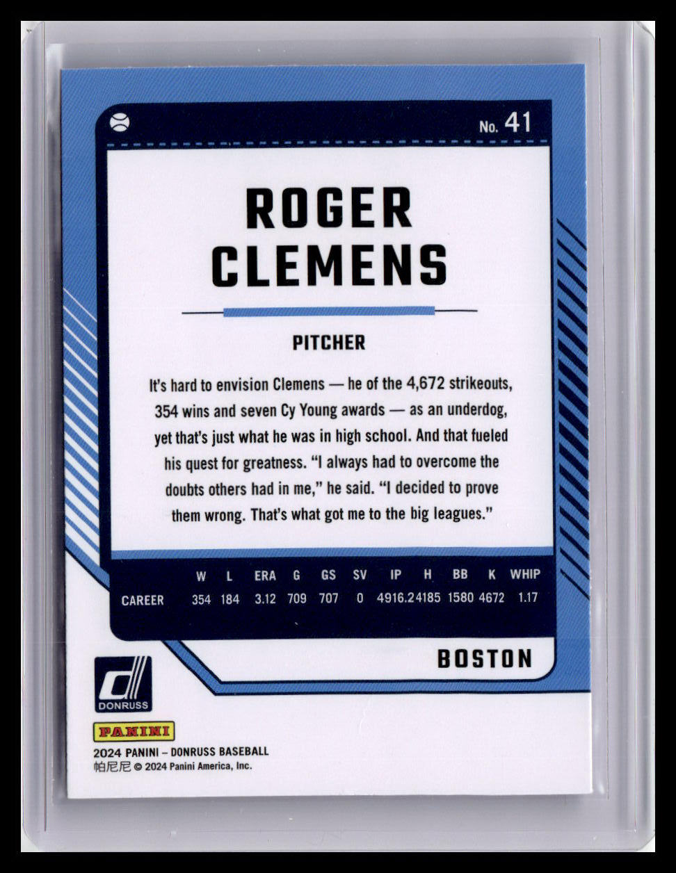 2024 Donruss #41 Roger Clemens