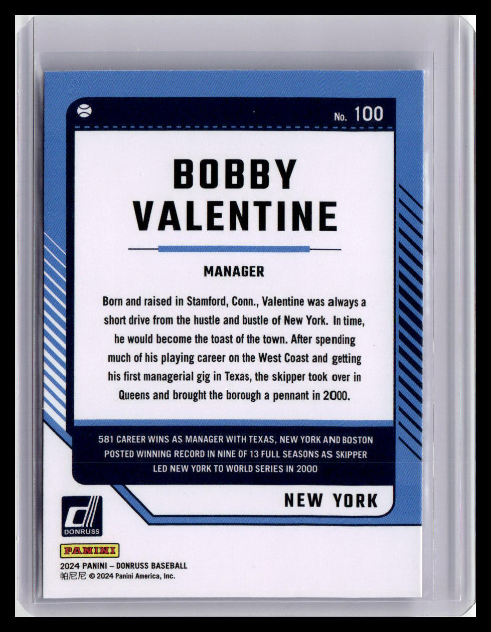 2024 Donruss #100 Bobby Valentine